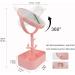 Touch-Screen Vanity Mirror with Lights & Desk Mirror Lights, Portable HD Cosmetic Lighted Mirror - Pink - Buy Online on SooperMarket.com