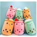 SPIRITUDE 2Pcs Boba Plush Strawberry & Pineapple Stuffed Bubble Tea Plushies - 9.4 Inch Huggable Cushion Gift for Girlfriend - Adult Milk Tea Cup Shaped Plush - Buy Online on SooperMarket.com