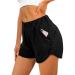 XIEERDUO Womens Workout Shorts Athletic Running Dolphin Shorts with Zipper Pockets 01-black X-Large