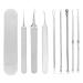 Acne needle 8 -piece -cells -Remove pick -Squeeze pimples Remove black -head -kne -needle -Set for the household of the beauty salon 1 piece (1 Pack) silver