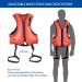 OMOUBOI Inflatable Snorkel Vest - Adult Swimming Jacket for Water Sports - Red - 90-220lbs - Buy Online on SooperMarket.com