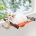 DESCIGH Cat Window Perch, Cat Window Hammock Seat for Indoor, Cat Hammock Window with Wood & Acrylic Frame for Large Cats, Adjustable Cat Window Bed for Windowsill, Bedside, Drawer and Cabinet