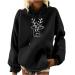 Women's Hooded Sweatshirt Pullover Plus Size Casual Christmas Sweatshirt Tops with Pockets Hooded Black_4 XX-Large