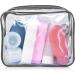 2pcs Clear Travel Toiletry Bag Set - TSA Approved Quart Size, Transparent Airport Carry-on Liquid Bags for Easy Security Check (Black) - Buy Online on SooperMarket.com
