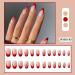 Shop Halloween Press on Nails - Medium Length Horror Bloody Fake Nails | Red French Tips Coffin Full Cover with Glue | 24Pcs for Halloween Party - Buy Online on SooperMarket.com
