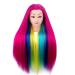 Topdirect 31.5 inch Synthetic Hair Wig Training Head - DIY Hairstyle Set with Holder in Rose Red - Perfect for Hairdressers - Buy Online on SooperMarket.com