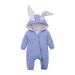 Kids Tales Newborn Baby Winter Warm Outfits Cute Rabbit Ear Hooded Zipper Romper 6-9 Months Blue