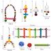 MQUPIN Bird Parrots Toys 14-Pack Cage Toys Hanging Swing Climbing Shredding Perches Ladders Sepak Takraw Bell Frosting Stick Parrot Set Toy for Medium Budgie Finches Cockatiels Conures African Parrot S-6.9inch - Buy Online on SooperMarket.com