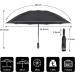 Lejorain Folding Reverse LED Umbrella - Black - Windproof & Reflective - Buy Online on SooperMarket.com