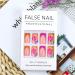 Spring Flower Press on Nails - Medium Square Glossy Fake Nails with Colorful Daisy Pattern - 24Pcs Full Cover Stick on Nails for Nail Art Decorations - Buy Online on SooperMarket.com