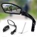 Bicycle rear mirror adjustable 360 bike mirror for e bikes accessories foldable bicycle handlebar steering mirror rotating mirror (left 1 piece) left*1 piece