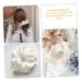 Wooneky 5pcs Bridesmaid Hair Accessories - Satin Elastic Hair Bands and Scrunchies Set in White - Wedding and Girls Hair Wrap - Buy Online on SooperMarket.com