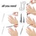 Marqus 7-Piece Manicure Set for Men & Women - Solingen Quality Patented Glass Files Real Leather Etui - Soft & Handy - Pink - Buy Online on SooperMarket.com