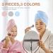 HOMEXCEL 3-Pack Microfiber Hair Towel Turbans for Women - Super Absorbent Hair Drying Wrap - Anti Frizz - 10x26 Inch (Pink-Blue-Grey) - Buy Online on SooperMarket.com