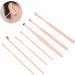 7pcs Stainless Steel Spiral Earwax Cleaner Set - Portable Ear Pick Spoon Tool Kit in Rose Gold - Buy Online on SooperMarket.com