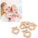 5Pcs Baby Teethers Owl Wooden Chewing Ring | Non-Toxic Robust DIY Jewelry Accessories & Baby Bite Stick - Buy Online on SooperMarket.com