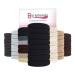 Burly bands large hair tie for thick heavy or curly hair No sliding no damage seamless ponytail holder scrunchy sport thick hair tie (black 8 pieces)