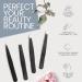 5 in 1 Stainless Steel Tweezers Set for Precision Hair Removal - Includes Eyebrow Scissors - Black Tweezers for Ingrown Hair, Splinters - Buy Online on SooperMarket.com
