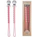 Pacifier Clips Baby Girls - MORIBOX Paci Clip Soothe Baby Binky Holder for Shower Birthday Gift 2 Pack R-Pink