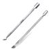 Pusher Remover Kit 2 pieces Cuticle Pusher Clipper Kit Stainless Steel Dual Head Cuticle Pusher Portable Cuticle Pusher and Cutter Set for Nail Cuticle Clean or Remove Gel Polish