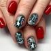 Brishow Christmas False Nails Snow Press on Nails Christmas Tree Stick on Nails Antler Short Red Fake Nails 24pcs for Women and Girls (f)