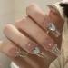 Runrayay 24pcs Heart Design Press On Nails - Medium Strass Fake Nails for Women & Girls | Acrylic Stick On Nail Art - Buy Online on SooperMarket.com