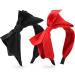 WantGor Bow Headbands for Women  2 Pieces Big Bowknot Hair Hoop Women Knotted Wide Turban Headbands Hair Band Bows Hair Accessories (Black Red)