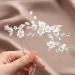 Gorais Flower Wedding Hair Pins Crystal Bridal Hair Pieces Pearl Bride Hair Clips Hair Accessories for Women and Girls (Pack of 3) (A-Silver)