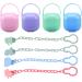Beiyoule 4 Pack Pacifier Case and Leash Set - Heat Resistant, Sealed Holder (Blue, Pink, Green, Purple) - Buy Online on SooperMarket.com