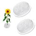2Pcs Clear Japanese Floral Frogs 70mm/2.76 Plastic Ikebana Cut Flower Kenzan Flower Arrangement Pin Frog Holder with 3 Suction Cups on Bottom