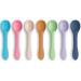 Vicloon Baby Spoons 7 Pcs Silicone Self-Feeding Weaning Spoons Baby Feeding Training Spoon Training Feeding for Kids Toddlers Children and Infants 7pcs-light Color