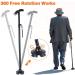 Led Light +Foldable Safety Walking Stick Folding Adjustable Aluminium Pole Cane Black - Buy Online on SooperMarket.com