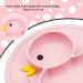 Non-Slip Baby Suction Plate | BPA-Free & FDA Approved | Dishwasher & Microwave Safe | Cyan/Rose Duck Design - Buy Online on SooperMarket.com