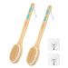 Metene 2 Pack Shower Brush with Soft and Stiff Bristles, Bath Dual-Sided Long Handle Back Scrubber Body Exfoliator for Wet or Dry Brushing 2-PACK