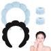 Spa Headband for Washing Face Makeup Headband Bubble Skincare Headbands with Face Wash Wristbands Terry Cloth Headband Soft Puffy Headband for Women Gifts Black+Blue