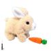 Woeau Rabbit Toys for Kids- Rabbit Toy with Carrot Funny Plush Stuffed Bunny Toy with Sounds and Movements Electronic Pets Walking and Talking Bunny Toy (Brown)