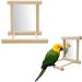 Bogoro Wooden Mirror & Bird Toy - Parrot Cage Accessories Fun Toys and Stylish Wooden Frame - Buy Online on SooperMarket.com
