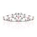 Rose Flower Rhinestone Crystal Wedding Tiara Crown - Pink Roses | Silver Plated - Buy Online on SooperMarket.com