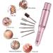 Rechargeable Electric Nail File Cutter 30000 RPM - Professional Metal Nail Drill with Adjustable Speed for Manicure and Pedicure - Includes Polishing Tool - Pink - Buy Online on SooperMarket.com