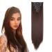 prinfantasy Halo Hair Extension Long Straight Clip in Synthetic Hairpiece Brown Hair Pieces for Women MW147 GBMW147 24 inch