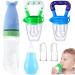 Qixuer 1PCs Silicon Squeeze Baby Feeding Spoons 2PCs Finger Toothbrush Baby 1PCs Nasal Sicans Suck 2Pcs Fruit Sucker Baby Feeder Fruit Sucker Schnuller Bite ring For fruit vegetables porridge