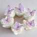 GEORLD Edible Wafer Paper Butterflies Set of 48 Purple Cake Decorations, Cupcake Topper