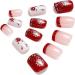 Vatocu Christmas False Nails - Short Red Snowflake & Elk Press on Nails | Snowman Acrylic Stick on Nails for Women & Girls (24pcs) - Buy Online on SooperMarket.com