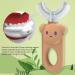 JENPECH Kids U-Shaped Toothbrush - Cartoon Bear Shape - Food Grade Soft Silicone Brush Head 360 Oral Teeth Cleaning Design for Toddlers and Children Brown - Buy Online on SooperMarket.com