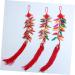 PRETYZOOM Colorful Decor Chinese New Year Chili Pendant Home Decor Red Decor Wedding Celebration Decor Tassel Fake Chili Red 50x8x1cm - Buy Online on SooperMarket.com