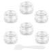 Transparent empty jar 6 pieces of cream box mini doses with spatula 5ml empty can clear crucible travel potty jar set for lotion cream mini candles cosmetics