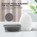 HieerBus Silicone Face Scrubber - Manual Exfoliating Brush for Sensitive Skin - Blackhead Removing, Pore Cleansing and Massaging Tool - Grey+White - Buy Online on SooperMarket.com
