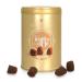 Mathez Truffes Fantaisie - Chocolate truffles dusted with cocoa powder in a golden round tin - 500g