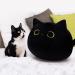 KOMUNJ Black Cat Plush 30cm - Soft Stuffed Animal Toy for Kids & Adults | Cute Cat Pillow Gift for Valentines & Birthday - Buy Online on SooperMarket.com