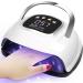 LKE UV Nail Lamp 220W | 4 Timers | Gel Nail Dryer for Gel Polish Kit | Professional Nail Art Tools | Automatic Sensor | Black - Buy Online on SooperMarket.com